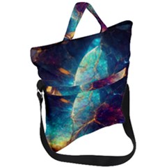 Abstract Galactic Wallpaper Fold Over Handle Tote Bag