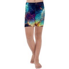 Abstract Galactic Wallpaper Kids  Lightweight Velour Capri Yoga Leggings