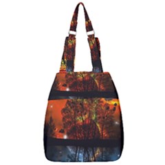 Space Nature Fantasy Trees Center Zip Backpack