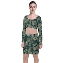 Green Leaves Camouflage Top And Skirt Sets by Ravend