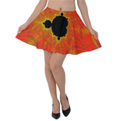 Fractal Mandelbrot Set Pattern Art Velvet Skater Skirt by Ravend