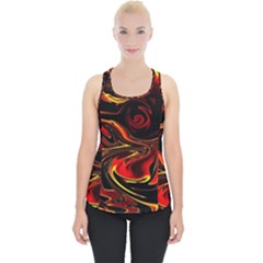 Modern Art Design Fantasy Surreal Orange Piece Up Tank Top