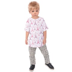 Eiffel Tower Pattern Wallpaper Kids  Raglan Tee