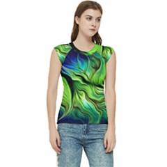 Fractal Art Pattern Abstract Women s Raglan Cap Sleeve Tee