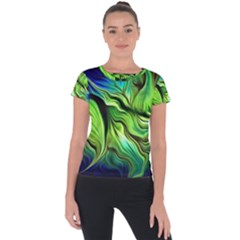 Fractal Art Pattern Abstract Short Sleeve Sports Top 