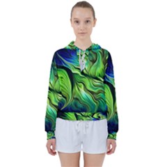 Fractal Art Pattern Abstract Women s Tie Up Sweat by Ravend