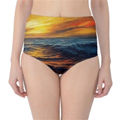 Ocean Sunset Sea Ocean Sunset Classic High-waist Bikini Bottoms