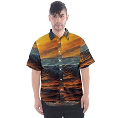 Ocean Sunset Sea Ocean Sunset Men s Short Sleeve Shirt