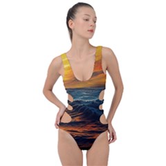 Ocean Sunset Sea Ocean Sunset Side Cut Out Swimsuit