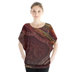 Fractal Pattern Geometric Pattern Batwing Chiffon Blouse