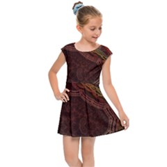 Fractal Pattern Geometric Pattern Kids  Cap Sleeve Dress