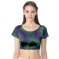 Abstract Art Fractal Short Sleeve Crop Top