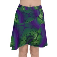 Abstract Art Fractal Chiffon Wrap Front Skirt by Ravend