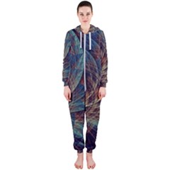 Fractal Abstract- Art Hooded Jumpsuit (ladies)