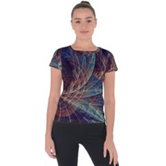 Fractal Abstract- Art Short Sleeve Sports Top  by Ravend