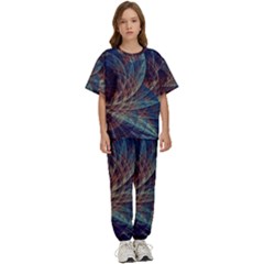 Fractal Abstract- Art Kids  Tee And Pants Sports Set