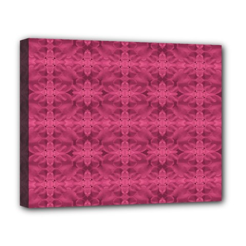 Elegant Pink Floral Geometric Pattern Deluxe Canvas 20  X 16  (stretched) by dflcprintsclothing