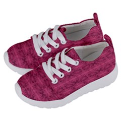 Elegant Pink Floral Geometric Pattern Kids  Lightweight Sports Shoes by dflcprintsclothing