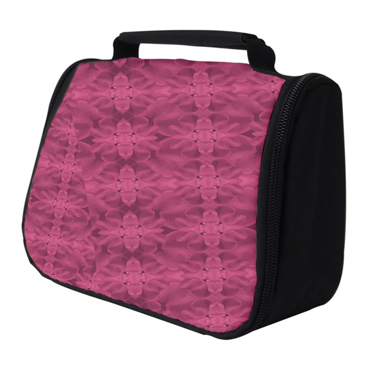 Elegant pink floral geometric pattern Full Print Travel Pouch (Small)