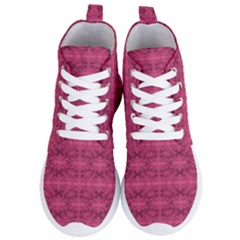 Elegant Pink Floral Geometric Pattern Women s Lightweight High Top Sneakers by dflcprintsclothing