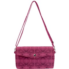 Elegant Pink Floral Geometric Pattern Removable Strap Clutch Bag by dflcprintsclothing