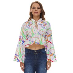 Abstract T- Shirt Abstract Art T- Shirt Boho Long Bell Sleeve Top