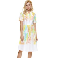 Abstract T- Shirt Abstract Colored Background T- Shirt Button Top Knee Length Dress by maxcute