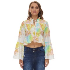 Abstract T- Shirt Abstract Colored Background T- Shirt Boho Long Bell Sleeve Top