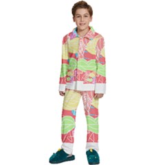 Abstract T- Shirt Aksara T- Shirt Kids  Long Sleeve Velvet Pajamas Set by maxcute