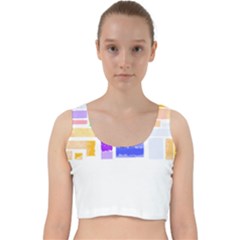 Abstract T- Shirt Blockage T- Shirt Velvet Racer Back Crop Top by maxcute