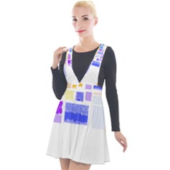 Abstract T- Shirt Blockage T- Shirt Plunge Pinafore Velour Dress by maxcute