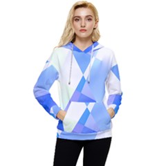 Abstract T- Shirt Blue Abstract Chess Cell Pattern Minimalism T- Shirt Women s Lightweight Drawstring Hoodie by maxcute