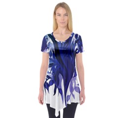 Abstract T- Shirt Blumer T- Shirt Short Sleeve Tunic  by maxcute