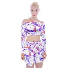 Abstract T- Shirt Entangled In Chaos T- Shirt Off Shoulder Top With Mini Skirt Set by maxcute