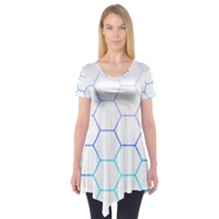 Abstract T- Shirt Honeycomb Pattern 6 Short Sleeve Tunic  by maxcute