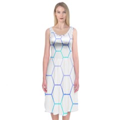 Abstract T- Shirt Honeycomb Pattern 6 Midi Sleeveless Dress by maxcute