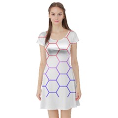 Abstract T- Shirt Honeycomb Pattern T- Shirt Short Sleeve Skater Dress by maxcute