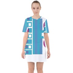 Abstract T- Shirt Model 27 T- Shirt Sixties Short Sleeve Mini Dress by maxcute
