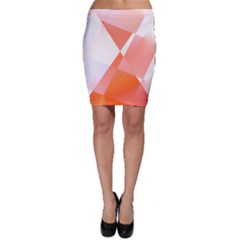 Abstract T- Shirt Peach Geometric Chess Colorful Pattern T- Shirt Bodycon Skirt