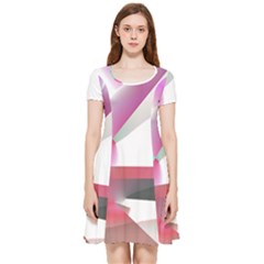 Abstract T- Shirt Pink Bright Abstract Geometry Minimalism T- Shirt Inside Out Cap Sleeve Dress by maxcute