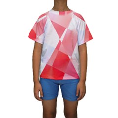 Abstract T- Shirt Pink Chess Player Abstract Colorful Texture T- Shirt Kids  Short Sleeve Swimwear by maxcute