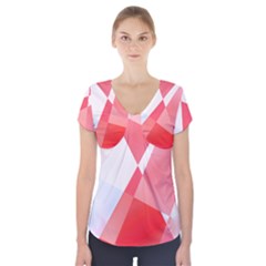 Abstract T- Shirt Pink Chess Player Abstract Colorful Texture T- Shirt Short Sleeve Front Detail Top by maxcute