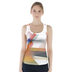 Abstract T- Shirt Pink Colorful Abstract Minimalism T- Shirt Racer Back Sports Top by maxcute