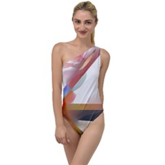 Abstract T- Shirt Pink Colorful Abstract Minimalism T- Shirt To One Side Swimsuit by maxcute