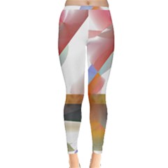 Abstract T- Shirt Pink Colorful Abstract Minimalism T- Shirt Inside Out Leggings by maxcute