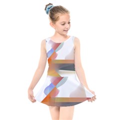 Abstract T- Shirt Pink Colorful Abstract Minimalism T- Shirt Kids  Skater Dress Swimsuit by maxcute