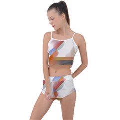 Abstract T- Shirt Pink Colorful Abstract Minimalism T- Shirt Summer Cropped Co-ord Set by maxcute