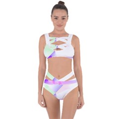 Abstract T- Shirt Purple Minimalistic Abstract Digital Art T- Shirt Bandaged Up Bikini Set 