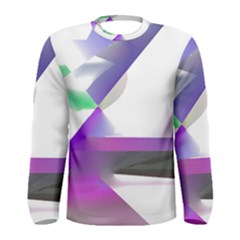 Abstract T- Shirt Purple Northern Lights Colorful Abstract T- Shirt Men s Long Sleeve Tee by maxcute