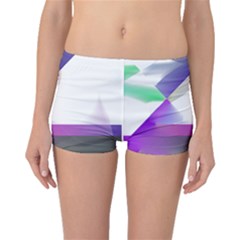 Abstract T- Shirt Purple Northern Lights Colorful Abstract T- Shirt Boyleg Bikini Bottoms by maxcute